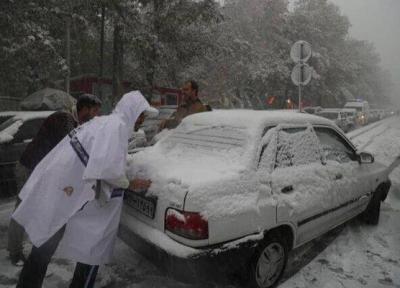 بارش سنگین برف در تهران، احتمال یخبندان و لغزندگی مسیر ها